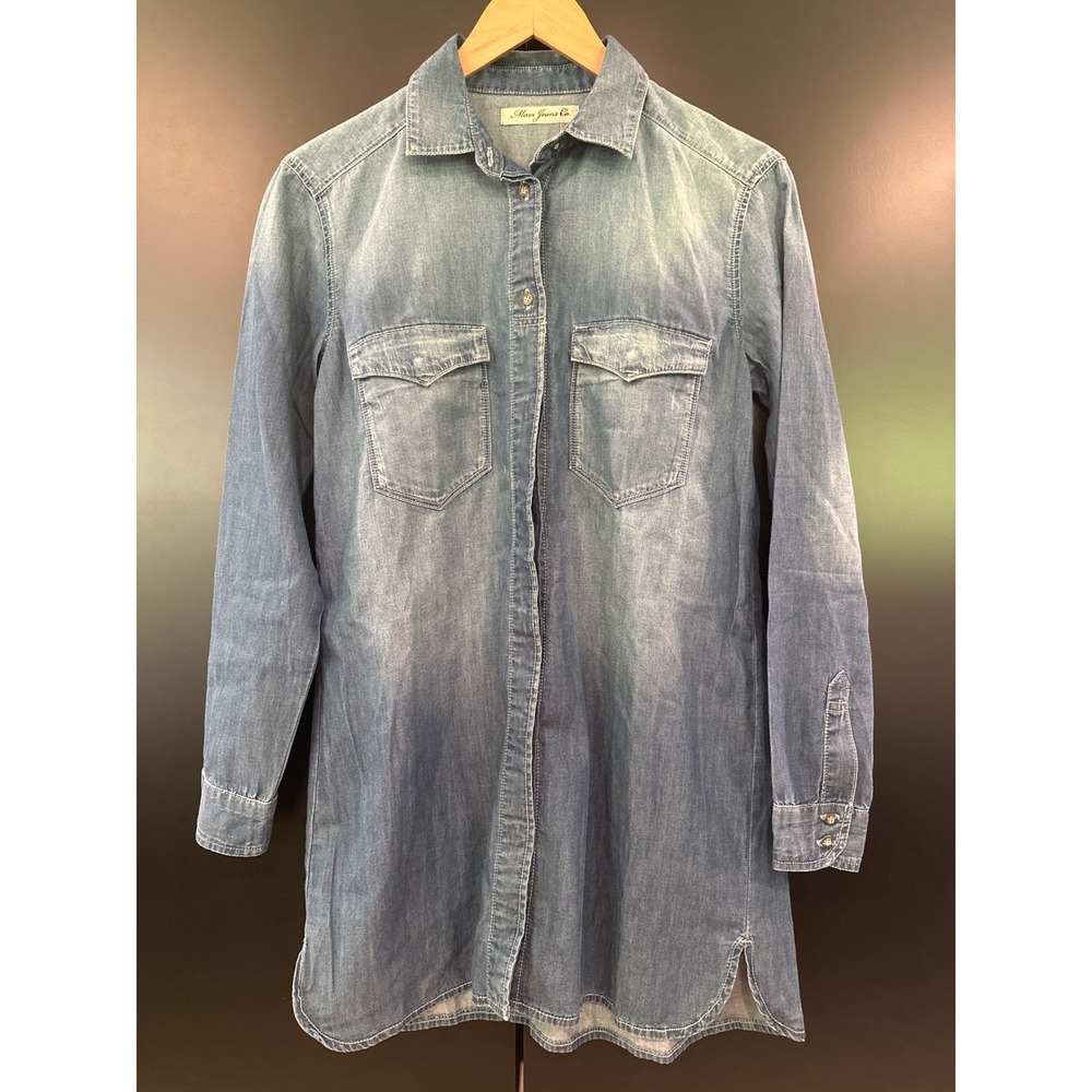 Mavi Jeans Co Womens Blue Denim Shirt Dress Long Sleeve Cotton Tunic Small NEW‎